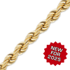 Bulk / Spooled Handmade Semi-Solid Rope Chain in 14K Yellow Gold (2.20 mm - 4.20 mm)