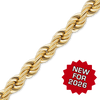 Bulk / Spooled Handmade Semi-Solid Rope Chain in 14K Yellow Gold (2.20 mm - 6.10 mm)