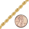 Bulk / Spooled Handmade Semi-Solid Rope Chain in 14K Yellow Gold (2.20 mm - 6.10 mm)