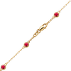 Finished Diamond by the Yard Cable Chain Necklace in 14K Yellow Gold with Ruby Stones