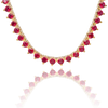 Tennis Necklace with Ruby Stones (July Birthstones) in 14K Gold (1.75 mm - 4.0 mm)