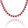 Tennis Necklace with Ruby Stones (July Birthstones) in 14K Gold (1.75 mm - 4.0 mm)