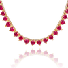 Tennis Necklace with Ruby Stones (July Birthstones) in 14K Gold (1.75 mm - 4.0 mm)
