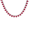 Tennis Necklace with Ruby Stones (July Birthstones) in 18K Gold (1.75 mm - 4.0 mm)