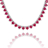 Tennis Necklace with Ruby Stones (July Birthstones) in 14K Gold (1.75 mm - 4.0 mm)