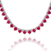 Tennis Necklace with Ruby Stones (July Birthstones) in 18K Gold (1.75 mm - 4.0 mm)