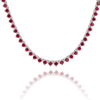 Tennis Necklace with Ruby Stones (July Birthstones) in 14K Gold (1.75 mm - 4.0 mm)