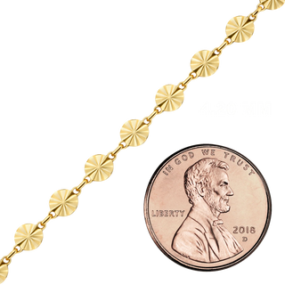 Bulk / Spooled Starburst Round Disc Chain in 14K Gold-Filled (4.20 mm)