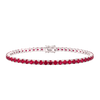 Tennis Bracelet with Ruby Colored CZ in Sterling Silver (2 mm - 4 mm)
