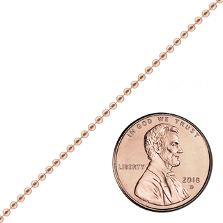 Bulk / Spooled Round Bead Chain in 14K & 18K Rose Gold (1.50 mm - 2.00 mm)