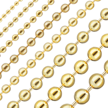 Load image into Gallery viewer, Bulk / Spooled Round Bead Chain in 14K &amp; 18K Yellow Gold (1.00 mm - 4.00 mm)
