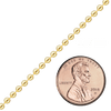 Bulk / Spooled Round Bead Chain in 14K & 18K Yellow Gold (1.00 mm - 4.00 mm)