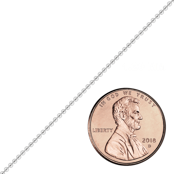 Bulk / Spooled Round Bead Chain in Sterling Silver (1.00 mm - 5.00 mm)