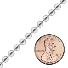 Load image into Gallery viewer, Bulk / Spooled Round Bead Chain in Sterling Silver (0.80 mm - 5.00 mm)
