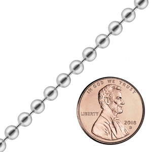 Bulk / Spooled Round Bead Chain in Sterling Silver (0.80 mm - 5.00 mm)