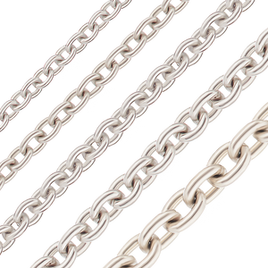 Bulk / Spooled Round Cable Chain in Platinum (1.00 mm - 2.30 mm)