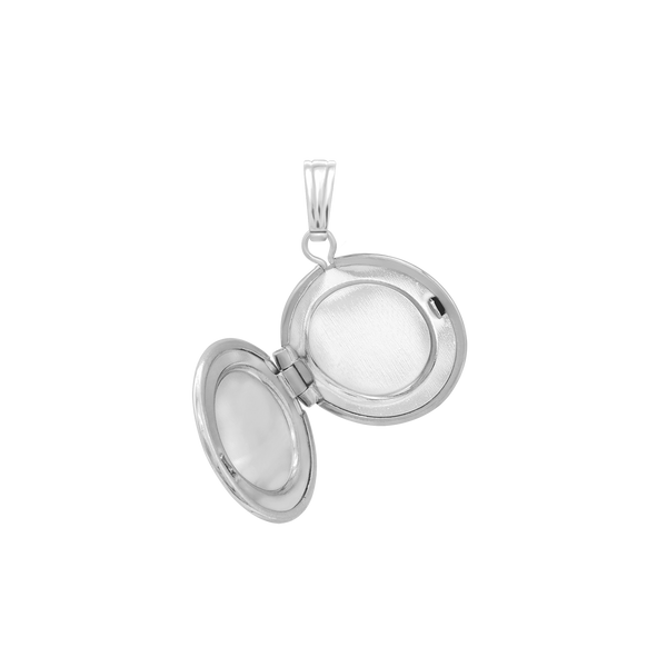 ITI NYC Antique Finish Embossed Round Locket in Sterling Silver with Optional Engraving (41 x 32 mm)