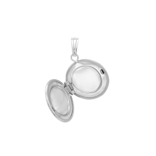 Antique Finish Embossed Round Locket in Sterling Silver with Optional Engraving (23 mm)
