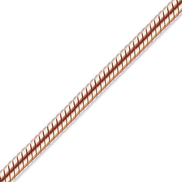 Bulk / Spooled Round Snake Chain in 14K Rose Gold (1.00 mm)