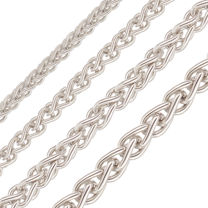 Bulk / Spooled Round Wheat Chain in Platinum (1.00 mm - 1.90 mm)