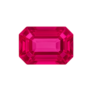 Emerald Shape Ruby - July Birthstones