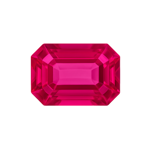 Emerald Shape Ruby - July Birthstones