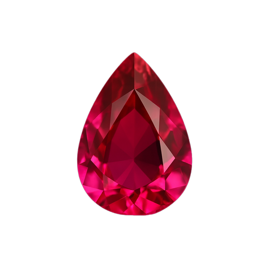 Pear Shape Ruby - July Birthstones