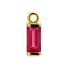 Diamond or Gemstone Baguette Bezel Drop Charm in 14K Yellow Gold