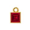 Diamond or Gemstone Square Bezel Drop Charm in 14K Yellow Gold