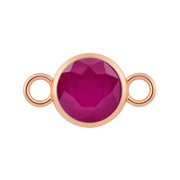 Diamond or Gemstone Bezel Bracelet/Necklace Charm in 14K Rose Gold