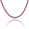 Tennis Necklace with Ruby Stones (July Birthstones) in 14K Gold (1.75 mm - 4.0 mm)