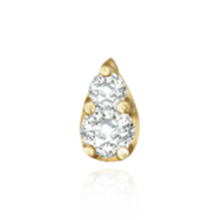 Load image into Gallery viewer, Pear Shape Illusion Settings for Two Round Stones (1 x 1.30 mm - 1 x 2.25 mm)
