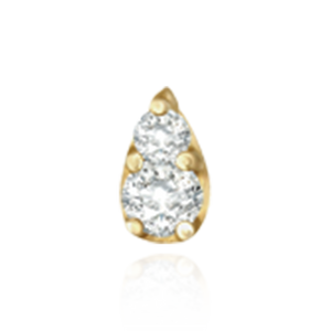 Pear Shape Illusion Settings for Two Round Stones (1 x 1.30 mm - 1 x 2.25 mm)