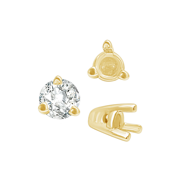 ITI NYC Three Prong Tapered Set in 14K Gold (2.75 mm - 5.75 mm)