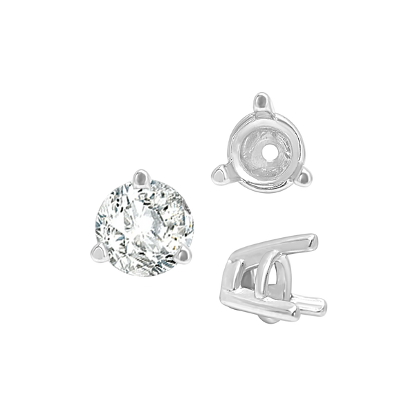 ITI NYC Three Prong Tapered Set in Sterling Silver (2.75 mm - 5.75 mm)