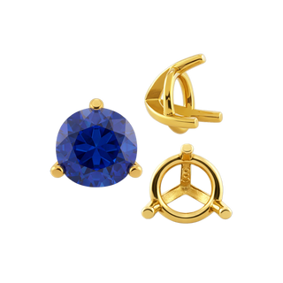 ITI NYC Three Prong Round Tapered Settings in 14K Gold (3.00 mm - 9.25 mm)