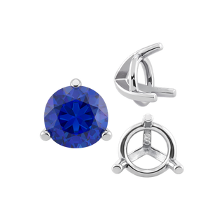 ITI NYC Three Prong Round Tapered Settings in Sterling Silver (3.00 mm - 9.25 mm)