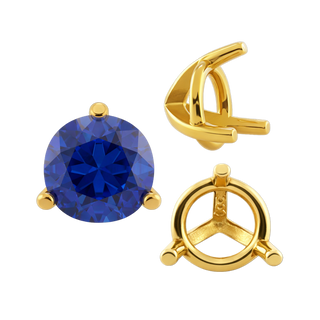 ITI NYC Three Prong Round Tapered Settings in 14K Gold (3.00 mm - 9.25 mm)