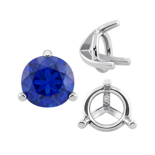 ITI NYC Three Prong Round Tapered Settings in Sterling Silver (3.00 mm - 9.25 mm)