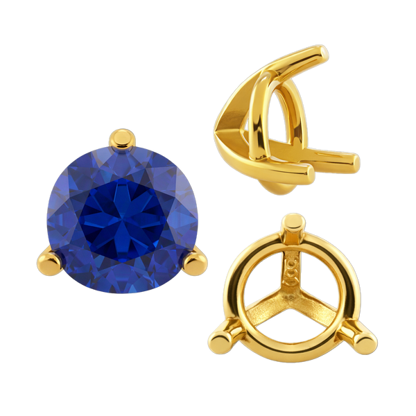 ITI NYC Three Prong Round Tapered Settings in 14K Gold (3.00 mm - 9.25 mm)
