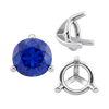 ITI NYC Three Prong Round Tapered Settings in Sterling Silver (3.00 mm - 9.25 mm)