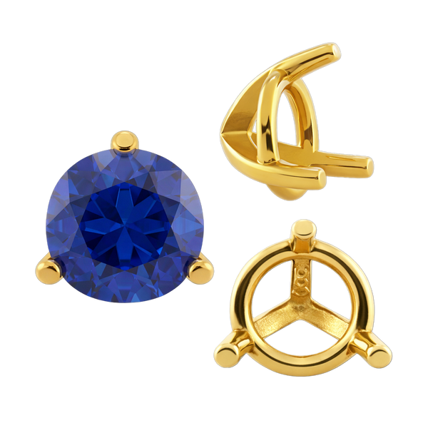 ITI NYC Three Prong Round Tapered Settings in 14K Gold (3.00 mm - 9.25 mm)