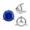 ITI NYC Three Prong Round Tapered Settings in Sterling Silver (3.00 mm - 9.25 mm)