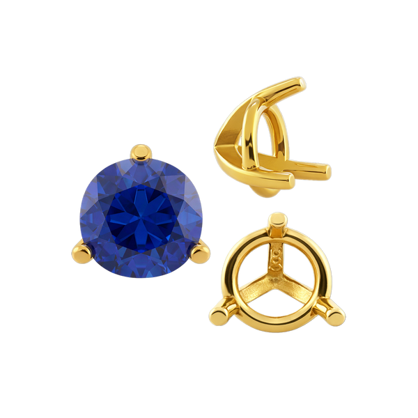 ITI NYC Three Prong Round Tapered Settings in 14K Gold (3.00 mm - 9.25 mm)