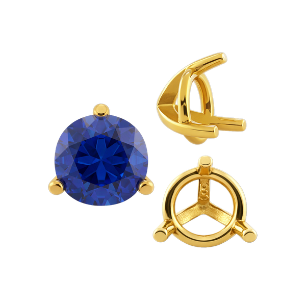 ITI NYC Three Prong Round Tapered Settings in 14K Gold (3.00 mm - 9.25 mm)