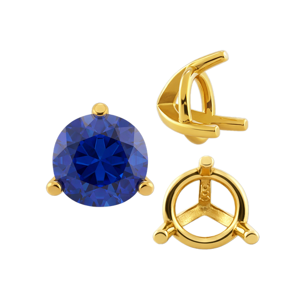 ITI NYC Three Prong Round Tapered Settings in 14K Gold (3.00 mm - 9.25 mm)