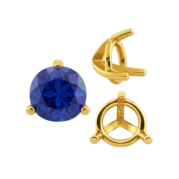 ITI NYC Three Prong Round Tapered Settings in 14K Gold (3.00 mm - 9.25 mm)