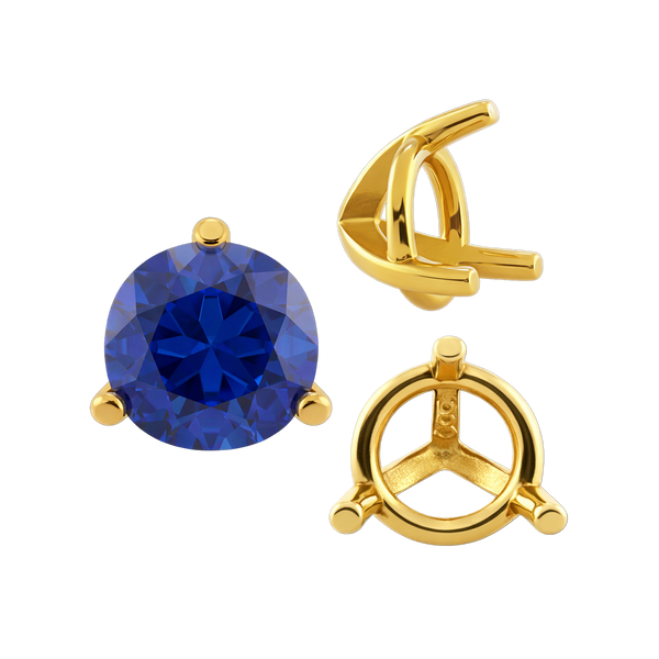 ITI NYC Three Prong Round Tapered Settings in 14K Gold (3.00 mm - 9.25 mm)