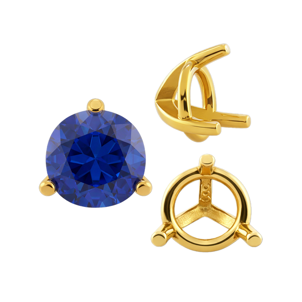 ITI NYC Three Prong Round Tapered Settings in 14K Gold (3.00 mm - 9.25 mm)