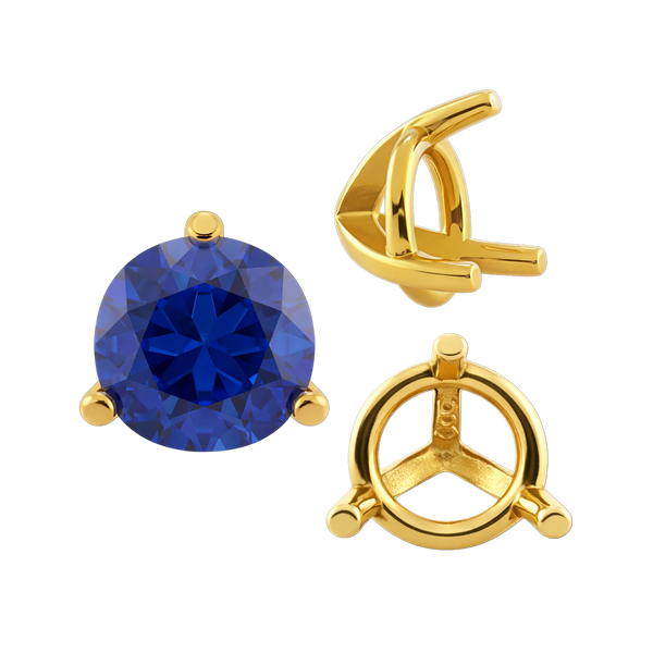 ITI NYC Three Prong Round Tapered Settings in 14K Gold (3.00 mm - 9.25 mm)